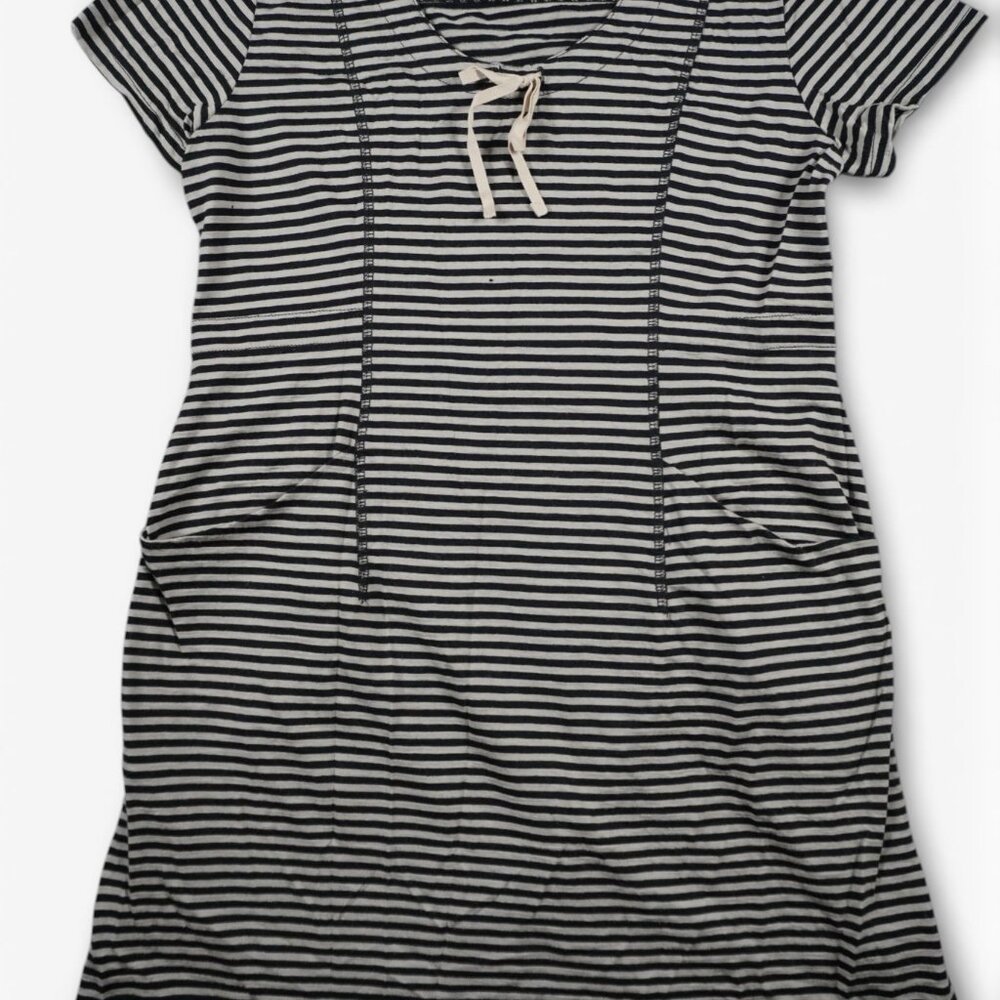 Ibex Striped T Shirt dress Zque Merino Wool Women Medium